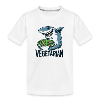 Vegetarischer Hai - Kinder Premium Bio T-Shirt - Weiß - Vorne