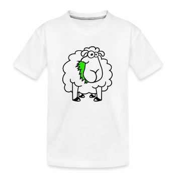Sheep Eats Grasses Eat Grass Hungry Funny - Kids' Premium Organic T-Shirt - white - Front