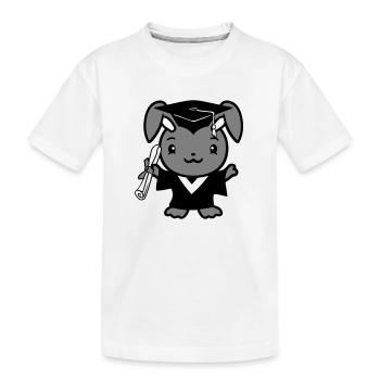 Bunny College School Graduation Abitur Certificate Sweet - Kids' Premium Organic T-Shirt - white - Front