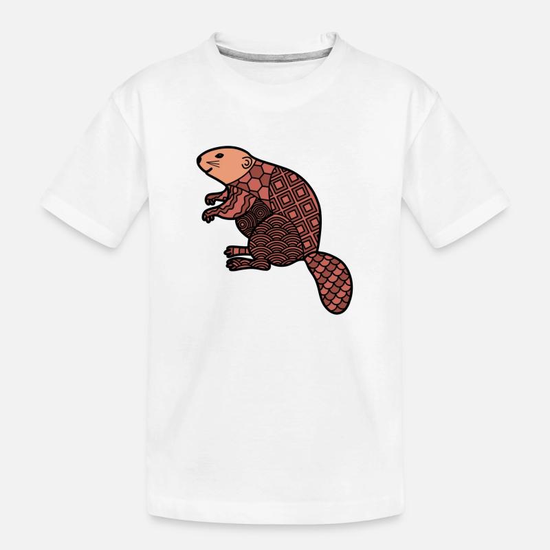 ZenDoodle « Castor » - T-shirt bio Premium Enfant - blanc