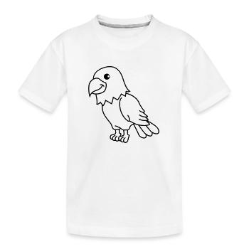 Adler Comic Tier - Kinder Premium Bio T-Shirt - Weiß - Vorne