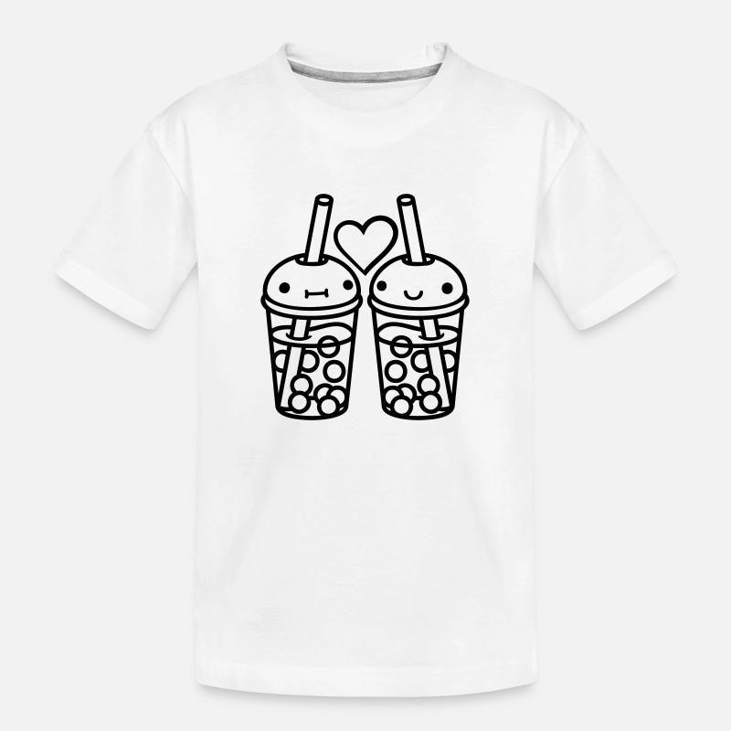 2 Team Bubble Tea - Kinder Premium Bio T-Shirt - Weiß
