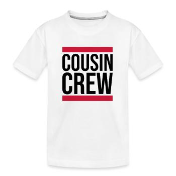 Leader Cousin Crew Team - Kinder Premium Bio T-Shirt - Weiß - Vorne