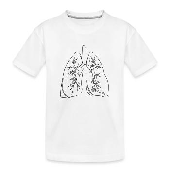 Lunge Line Art - Minimalistisch - Kinder Premium Bio T-Shirt - Weiß - Vorne