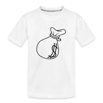 Dollar Symbol Geld Sack - Kinder Premium Bio T-Shirt - Weiß - Vorne