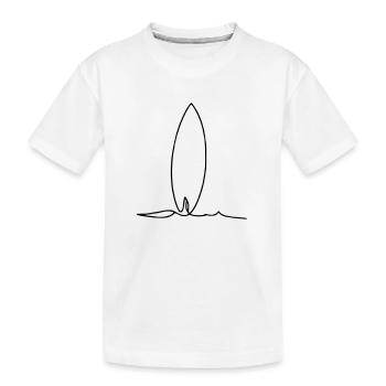 Surfboard One line - Kinder Premium Bio T-Shirt - Weiß - Vorne