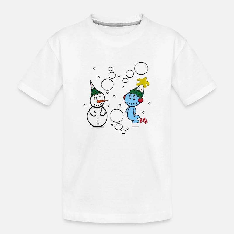 Schneemann und Geist - Kinder Premium Bio T-Shirt - Weiß