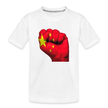 Fist China - Kids' Premium Organic T-Shirt - white - Front