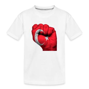 Fist Turkey - Kids' Premium Organic T-Shirt - white - Front