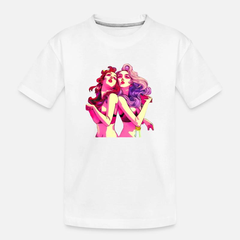 Double Frendship dans un Dreamworls - T-shirt bio Premium Enfant - blanc