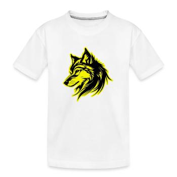 Wolf Silhouette - Kinder Premium Bio T-Shirt - Weiß - Vorne