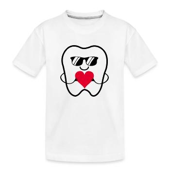 zahn smile sunglasses - Kinder Premium Bio T-Shirt - Weiß - Vorne