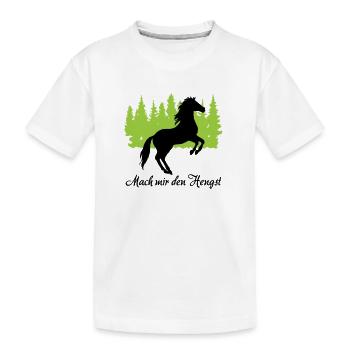 "Mach mir den Hengst: Stolze Männlichkeit" - Kinder Premium Bio T-Shirt - Weiß - Vorne