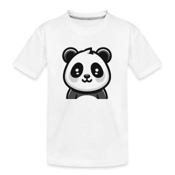 Panda-Bär: Cartoon-Thema - Kinder Premium Bio T-Shirt - Weiß - Vorne