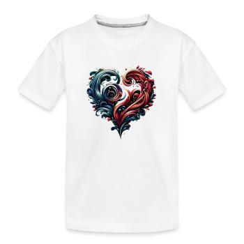Herz - Kinder Premium Bio T-Shirt - Weiß - Vorne