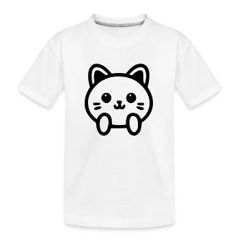 Tete de chat mignon - T-shirt bio Premium Enfant - blanc - Devant