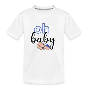 Oh Baby - Kids' Premium Organic T-Shirt - white - Front