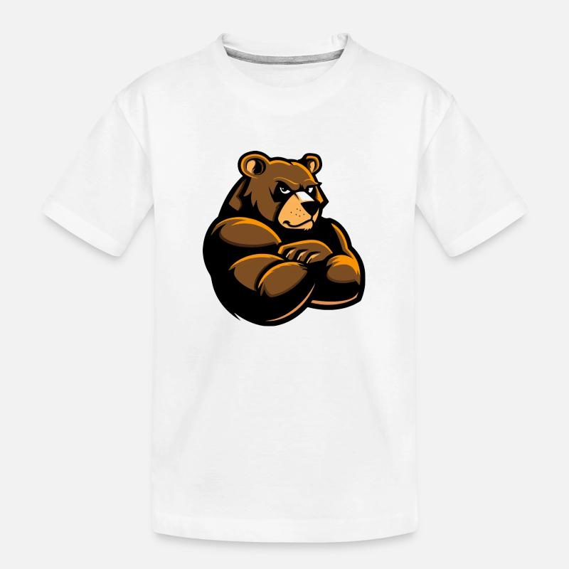 Bär Comic - Kinder Premium Bio T-Shirt - Weiß