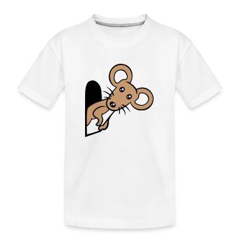 Trou de souris Trou de souris Trou de souris Peeps Mignon Drôle Bande dessinée - T-shirt bio Premium Enfant - blanc - Devant