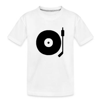 dj Turntable - Kinder Premium Bio T-Shirt - Weiß - Vorne