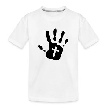 1c empreinte de la main de la Croix- - T-shirt bio Premium Enfant - blanc - Devant