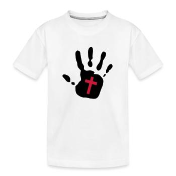 empreinte de la main de la Croix- 2c - T-shirt bio Premium Enfant - blanc - Devant