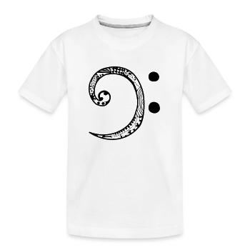 Bass Schlüssel - Kinder Premium Bio T-Shirt - Weiß - Vorne
