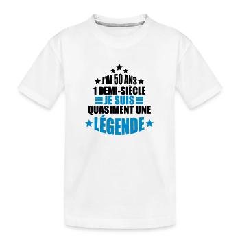 J'ai 50 ans 1 demi-siècle quasiment une légende - T-shirt bio Premium Enfant - blanc - Devant
