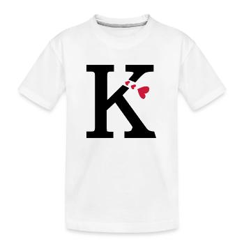 Capital lettre K avec des coeurs - T-shirt bio Premium Enfant - blanc - Devant