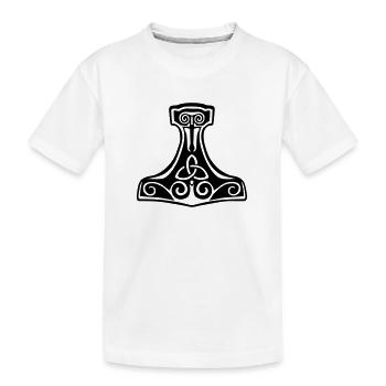 thor hammer Mjollnir viking symbol - Kids' Premium Organic T-Shirt - white - Front