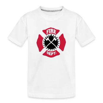 Création de symbole pour le logo pompiers - T-shirt bio Premium Enfant - blanc - Devant