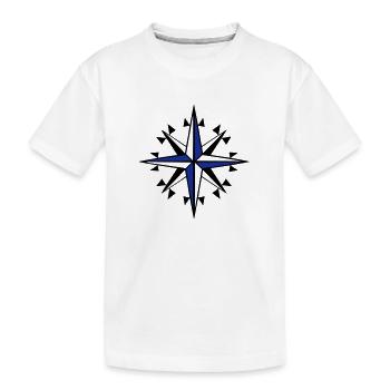 compass, compass, wind rose - Kids' Premium Organic T-Shirt - white - Front