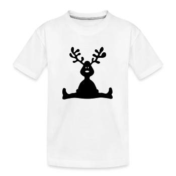 Elch Geweih - Kinder Premium Bio T-Shirt - Weiß - Vorne