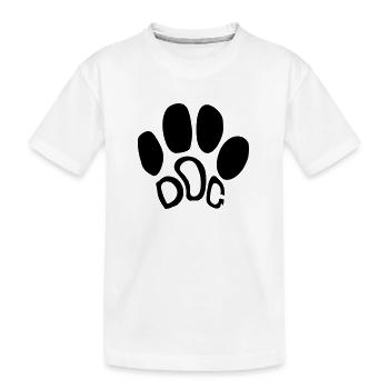 chien texte logo patte chien empreinte d'animal familier kaet - T-shirt bio Premium Enfant - blanc - Devant
