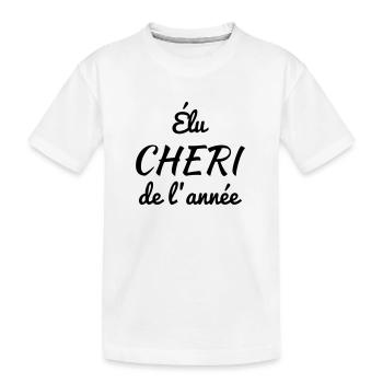Chéri Love Chérie Amour Femme Mari Valentin - Kids' Premium Organic T-Shirt - white - Front