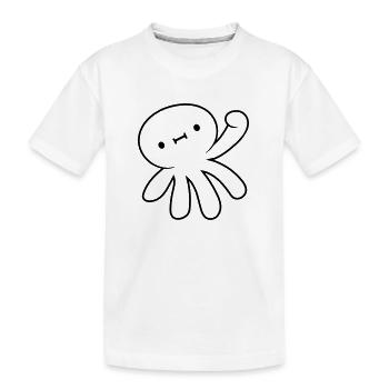 Petit calamar qui fait signe - T-shirt bio Premium Enfant - blanc - Devant