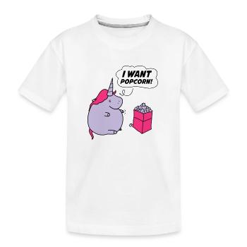 unicorn_want_popcorn_002 - T-shirt bio Premium Enfant - blanc - Devant