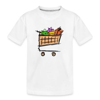 Voller Einkaufswagen, Werbeaktion, Schlussverkauf - Kinder Premium Bio T-Shirt - Weiß - Vorne