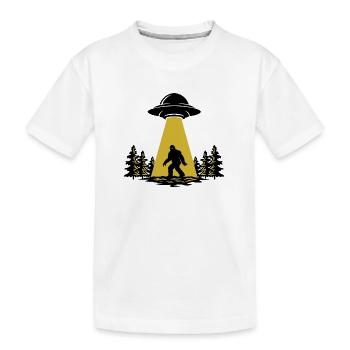 Bigfoot UFO Believer Design| Sasquatch Alien Tee - Kinder Premium Bio T-Shirt - Weiß - Vorne