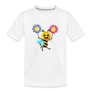 Cartoon Bumble Bee - Kids' Premium Organic T-Shirt - white - Front