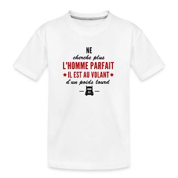 l homme parfait est routier / poids lourd - T-shirt bio Premium Enfant - blanc - Devant