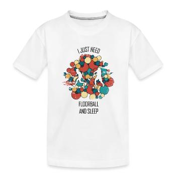 Floorball, Floorball, Hockey sur gazon, Hockey en salle - T-shirt bio Premium Enfant - blanc - Devant
