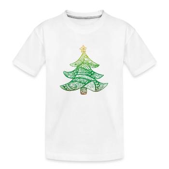 Weihnachtsbaum - Kinder Premium Bio T-Shirt - Weiß - Vorne