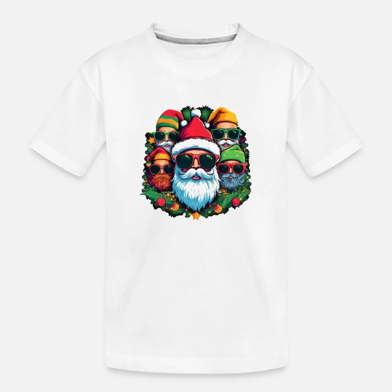 Pull de Noël moche - Cool Santas - T-shirt bio Premium Enfant - blanc