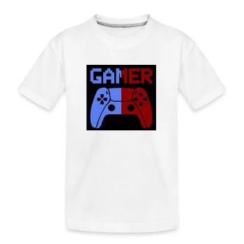 gamer controller - Kinder Premium Bio T-Shirt - Weiß - Vorne