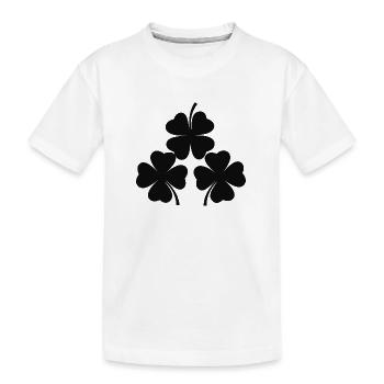 schwarze kleeblätter - Kinder Premium Bio T-Shirt - Weiß - Vorne