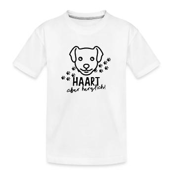 Haart aber herzlich - Kinder Premium Bio T-Shirt - Weiß - Vorne