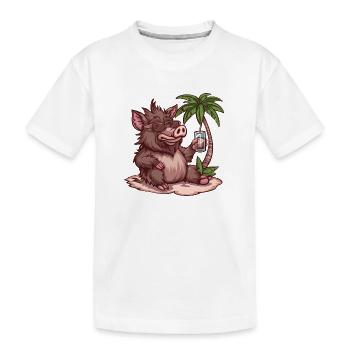 Cochon Été Sanglier - T-shirt bio Premium Enfant - blanc - Devant