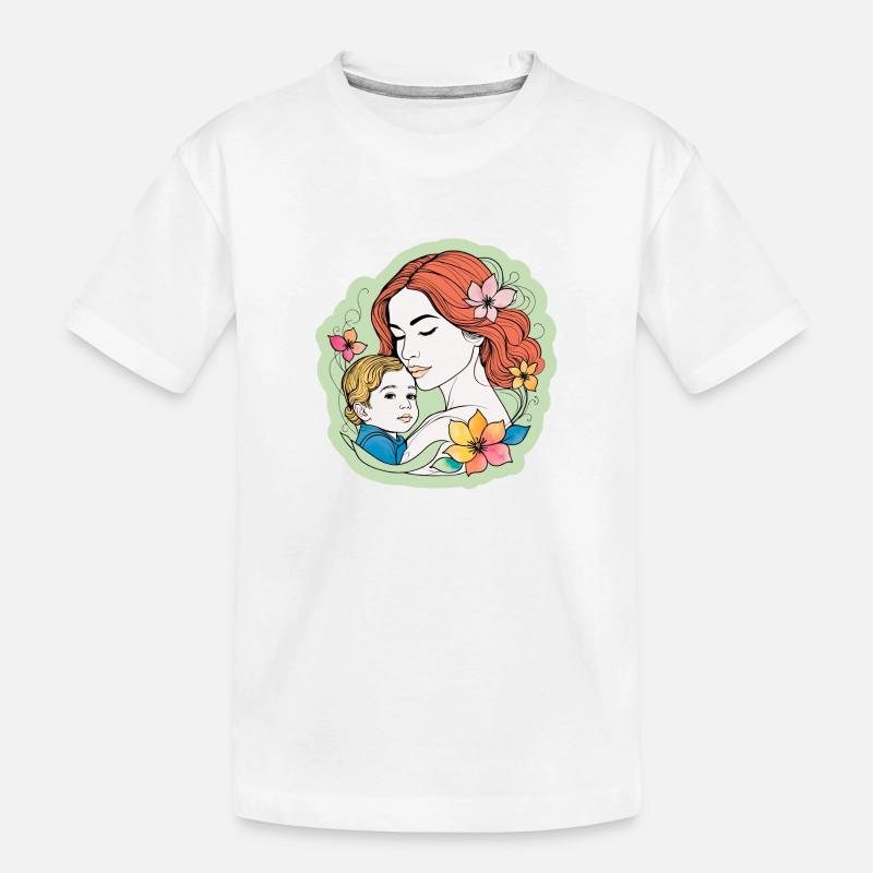 Mutter Kind Muttertagsmotiv - Kinder Premium Bio T-Shirt - Weiß