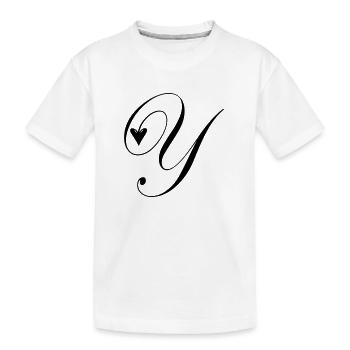 Monogramme Y Cœur Vigne - T-shirt bio Premium Enfant - blanc - Devant